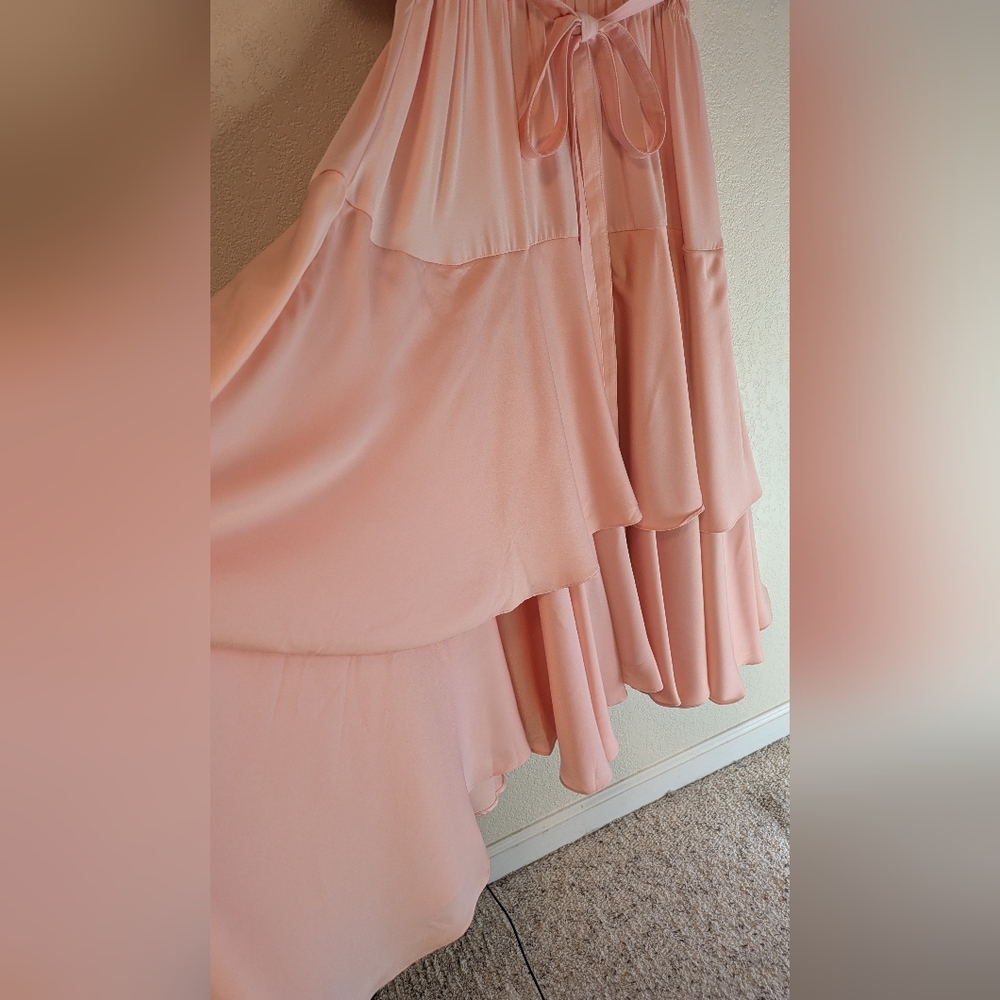 Sarah Luton Pink Ruffle Dress With Tie Belt - Picture 11 of 14